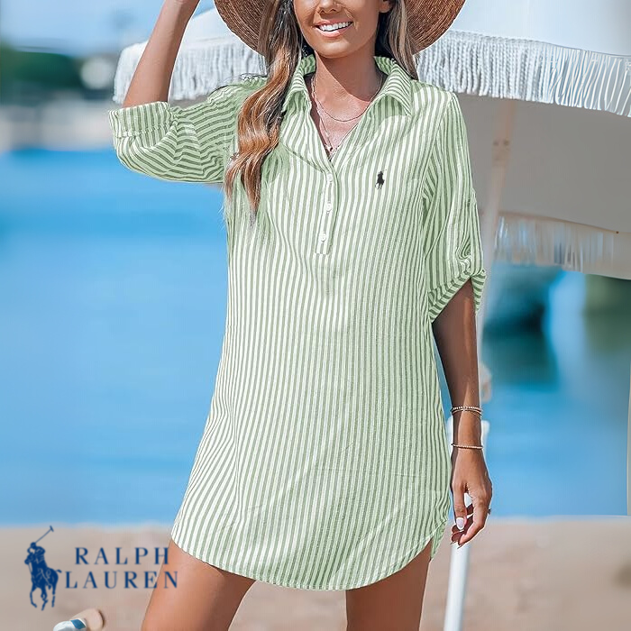 R. Lauen Elegant Classic Striped Shirt Dress for a Stylish Look