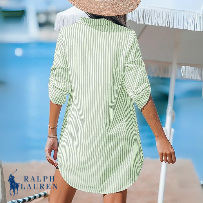 R. Lauen Elegant Classic Striped Shirt Dress for a Stylish Look