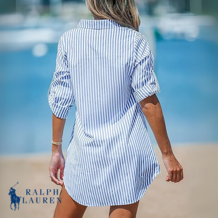 R. Lauen Elegant Classic Striped Shirt Dress for a Stylish Look