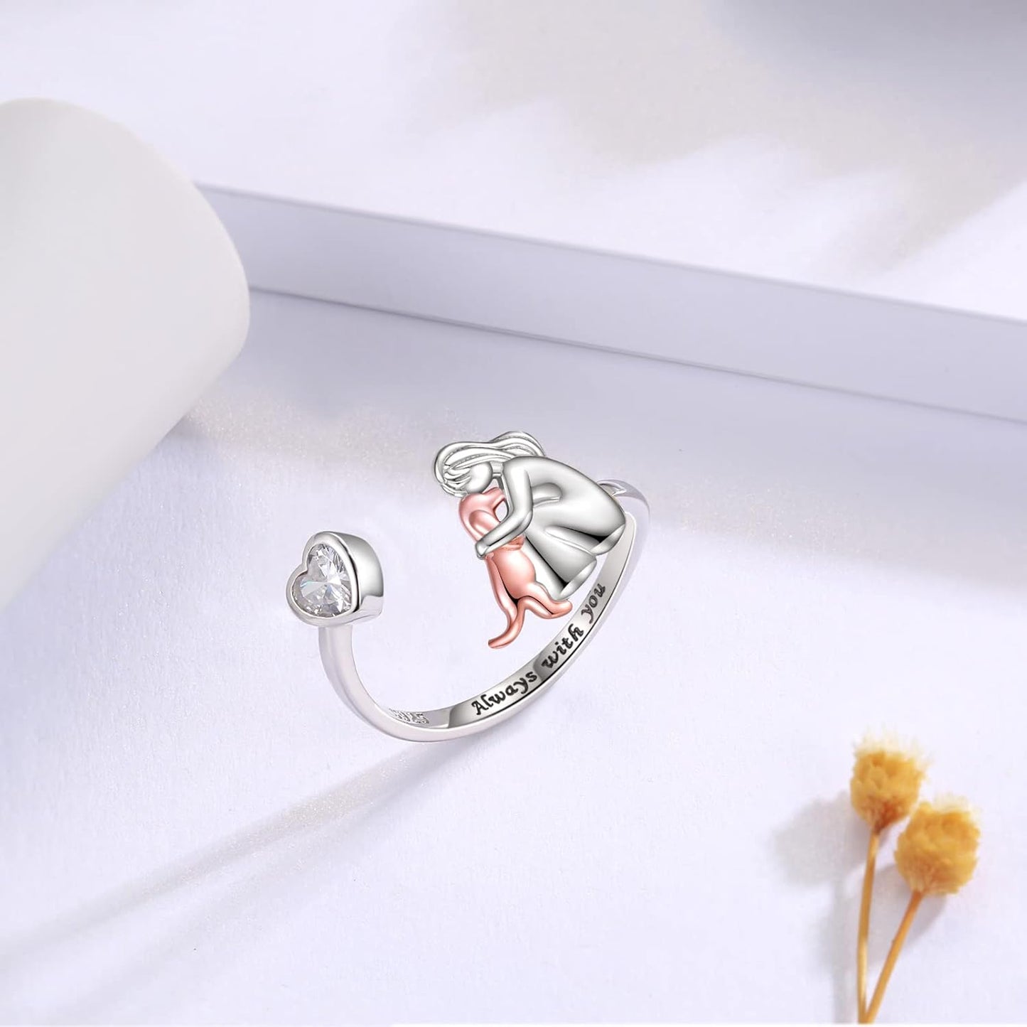 Stockholm | Ring with dog icon (Rose)