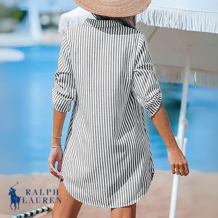 R. Lauen Elegant Classic Striped Shirt Dress for a Stylish Look