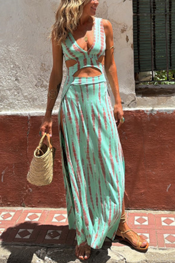 Penrose β Elegant Cut-Out Buttoned Maxi Dress for a Stunning Look