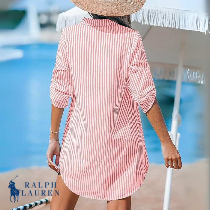 R. Lauen Elegant Classic Striped Shirt Dress for a Stylish Look