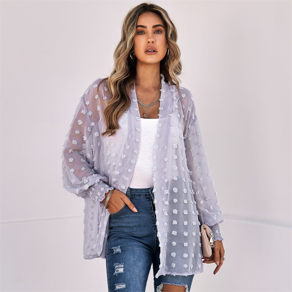 Zelitha | Textured Open-Front Cardigan