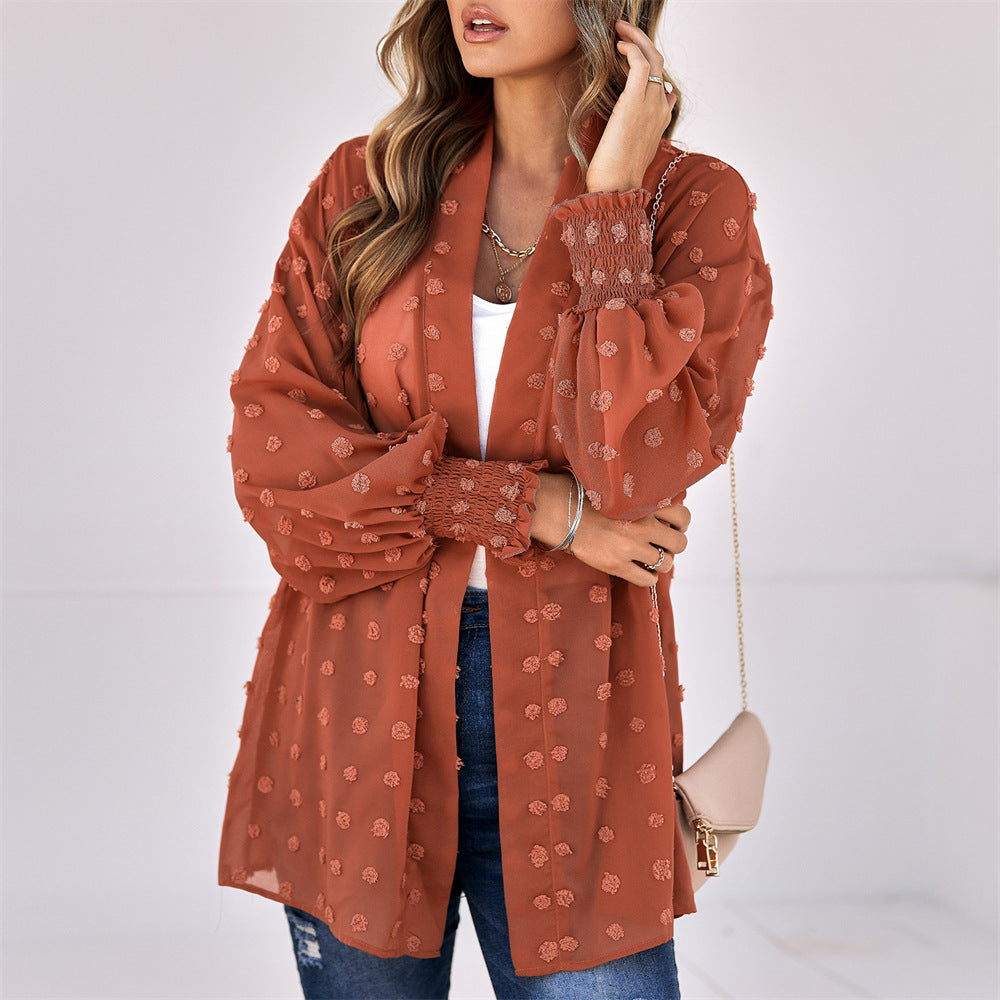 Zelitha | Textured Open-Front Cardigan