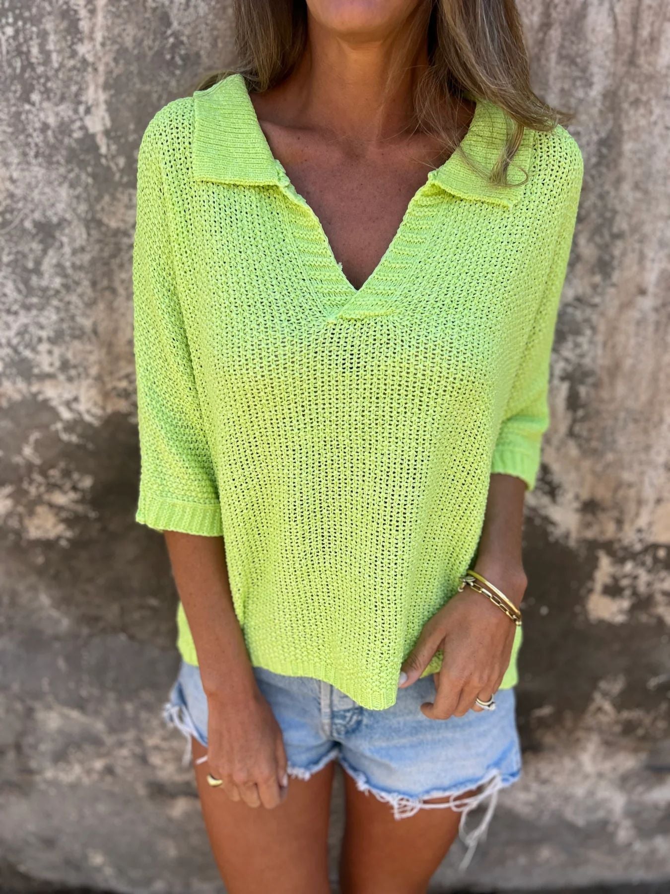 Elowena | Relaxed Knit Collared Pullover