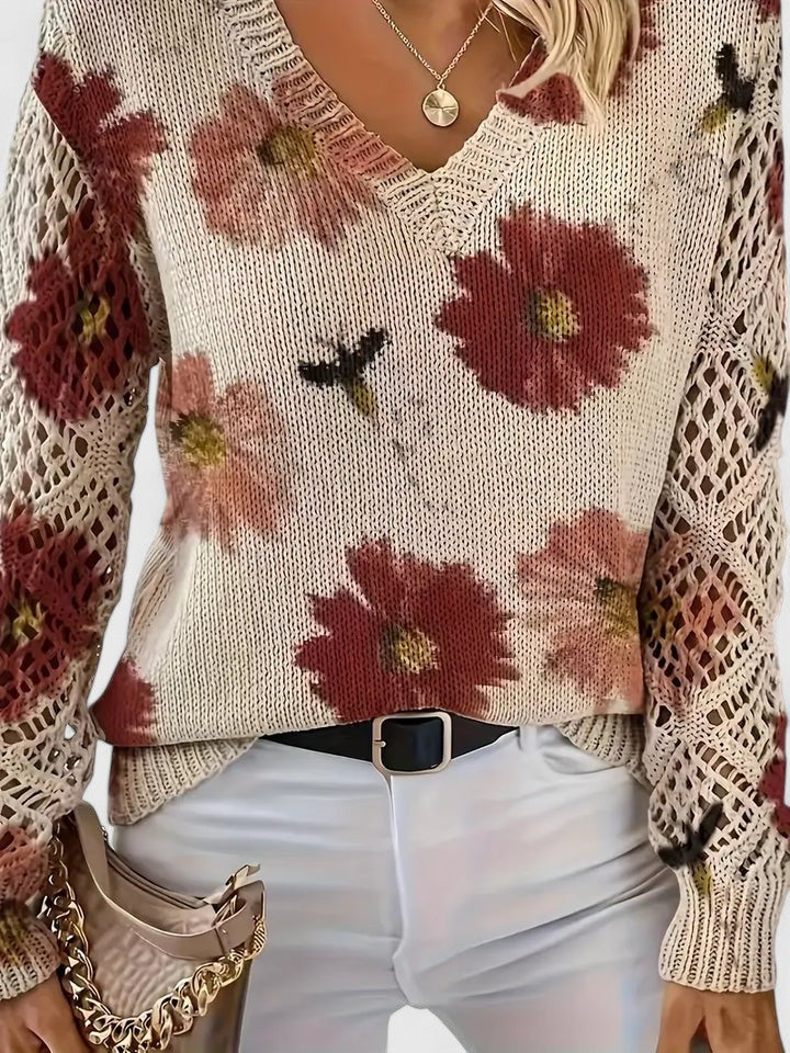 Aurélie | Stylish and elegant sweater with beautiful floral pattern