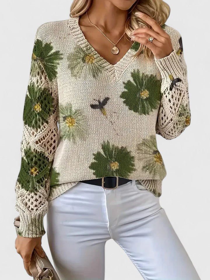 Aurélie | Stylish and elegant sweater with beautiful floral pattern