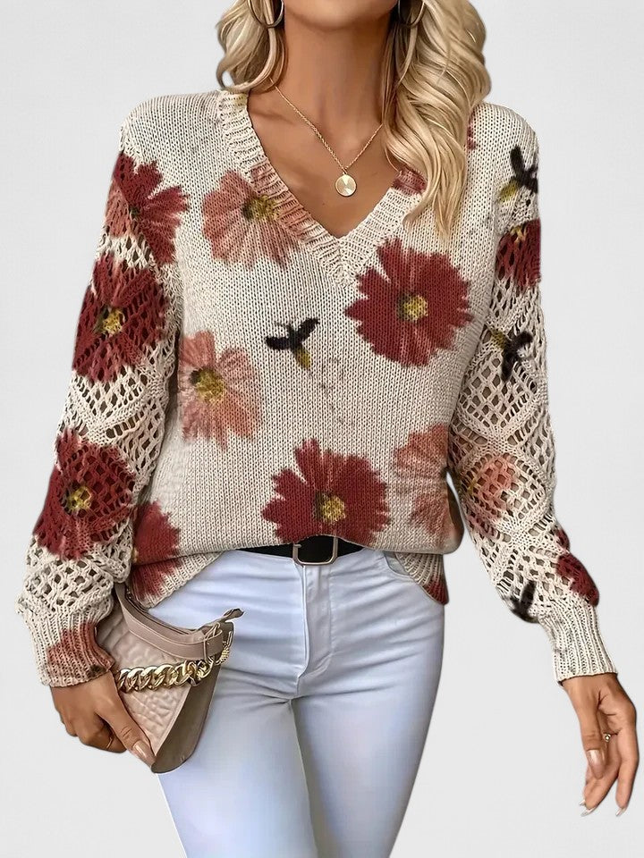 Aurélie | Stylish and elegant sweater with beautiful floral pattern