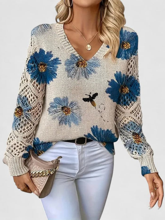 Aurélie | Stylish and elegant sweater with beautiful floral pattern