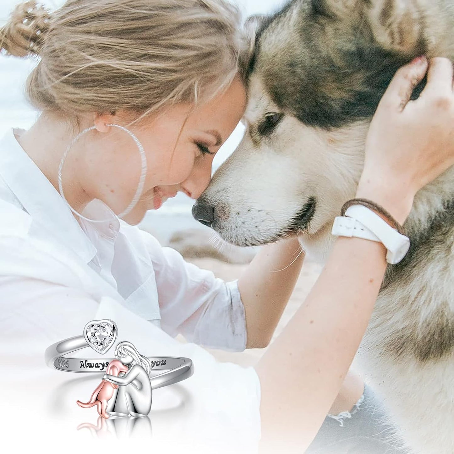 Stockholm | Ring with dog icon (Rose)
