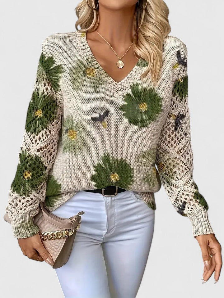 Aurélie | Stylish and elegant sweater with beautiful floral pattern