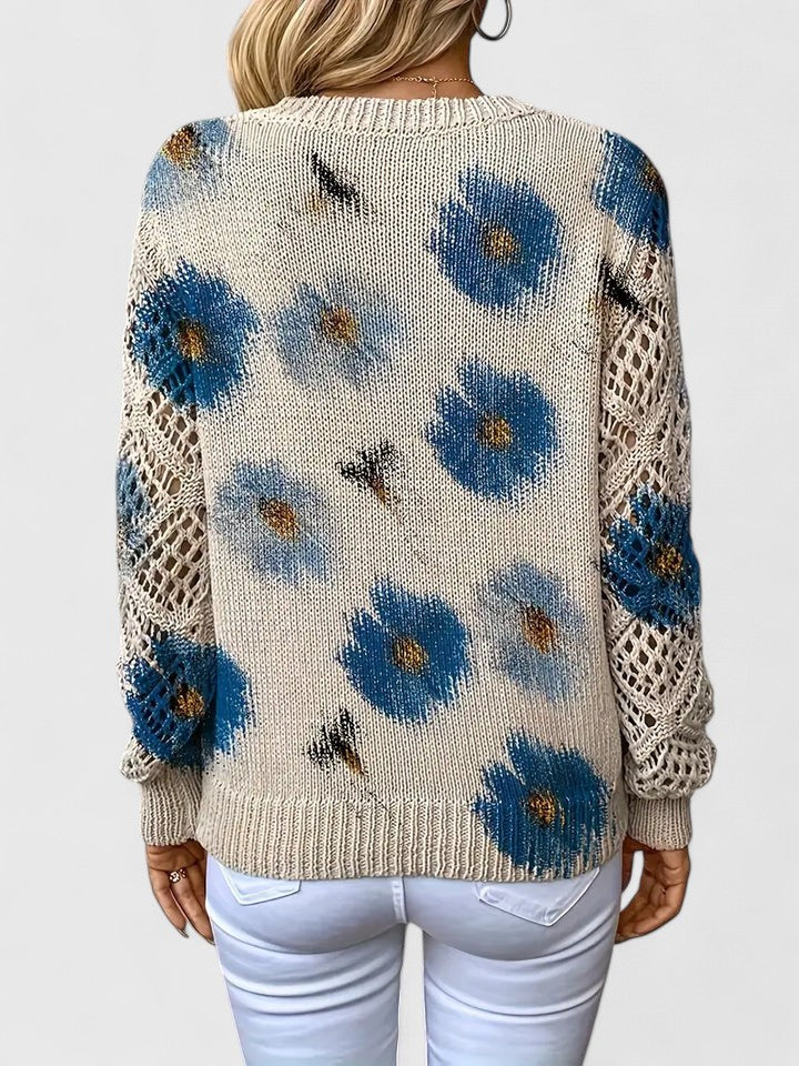Aurélie | Stylish and elegant sweater with beautiful floral pattern