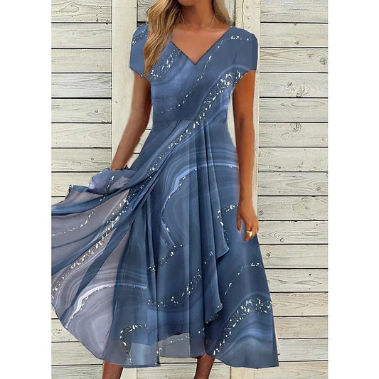 Revaux | Elegant V-Neck Midi Dress for Every Occasion